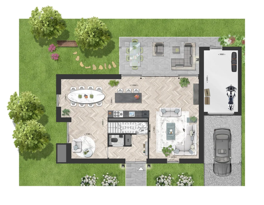 Plattegrond begane grond van Vastenburghof 2