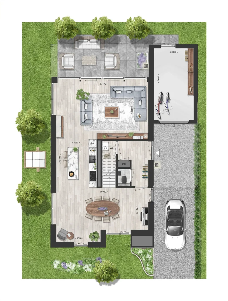 Plattegrond begane grond van Vastenburghof 12