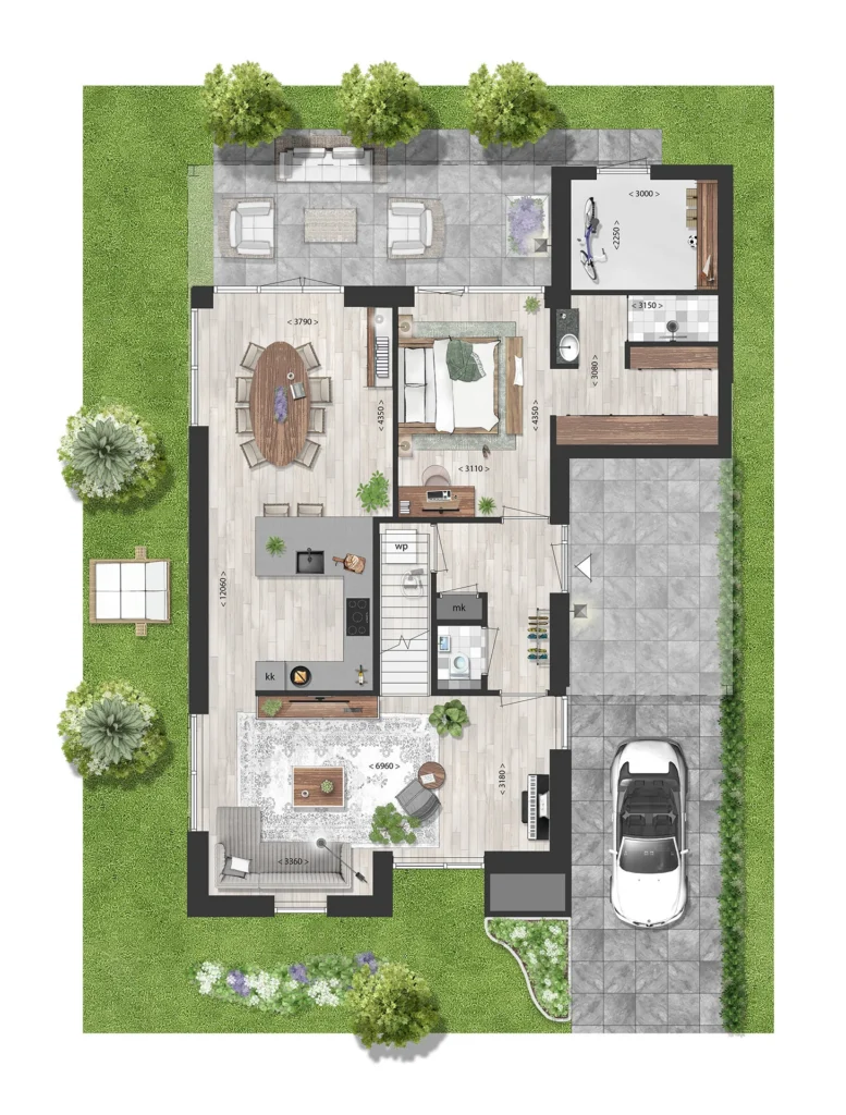 Plattegrond begane grond, levensloopbestendige indeling van Vastenburghof 12
