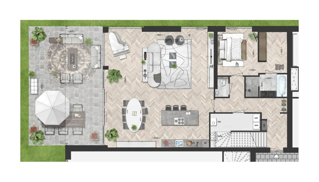 Plattegrond begane grond van Vastenburghof 6
