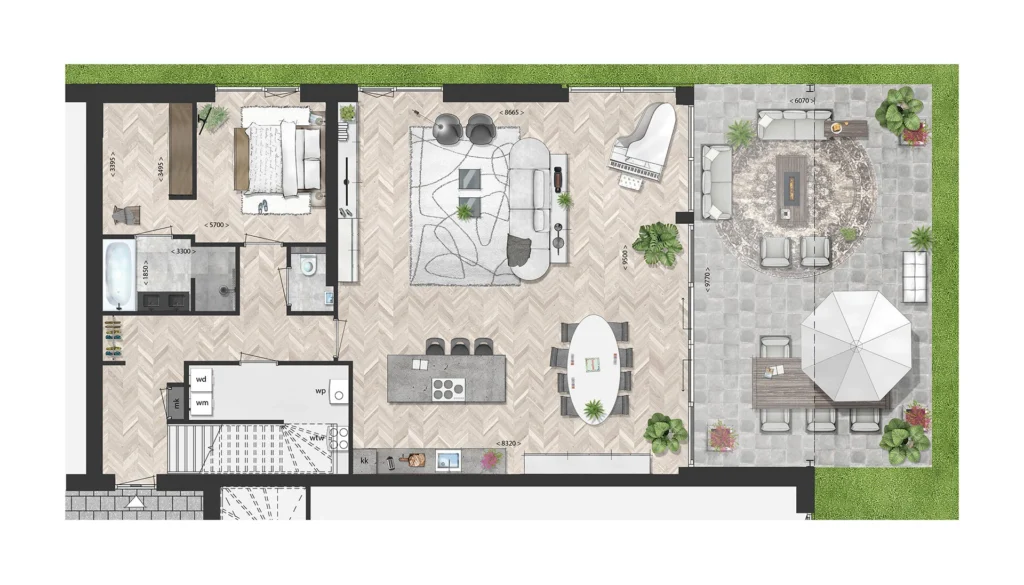 Plattegrond begane grond van Vastenburghof 8