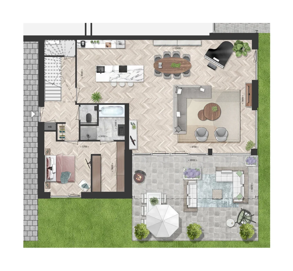 Plattegrond begane grond van Vastenburghof 10
