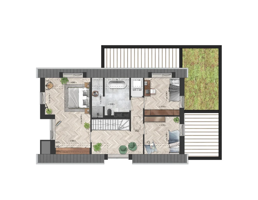 Plattegrond eerste verdieping van Vastenburghof 2