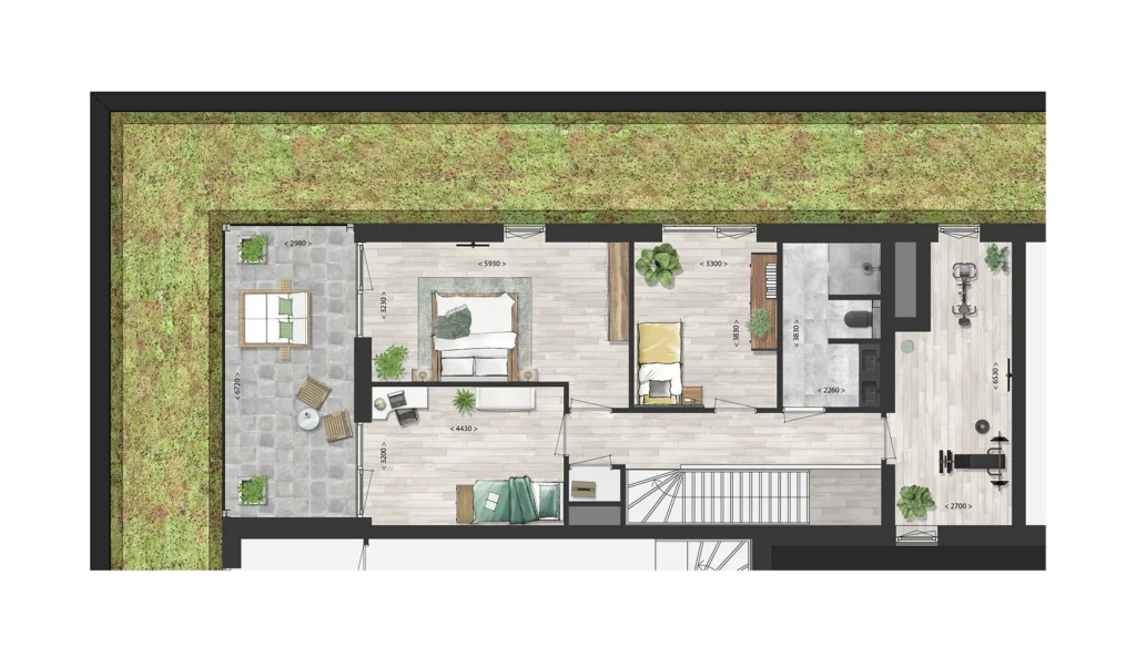 Plattegrond eerste verdieping van Vastenburghof 6