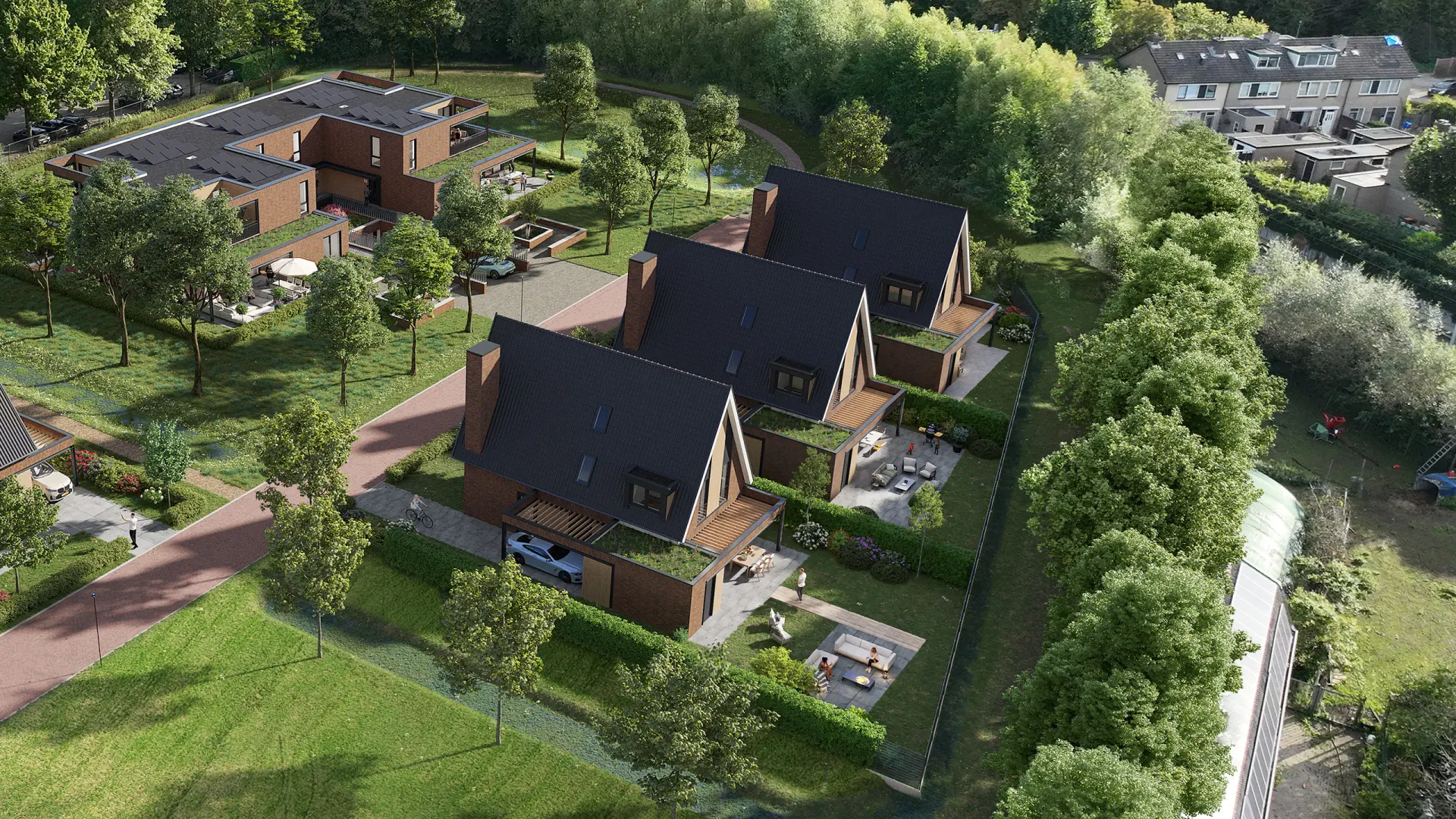 Tweede vogelvluchtimpressie van Vastenburghof